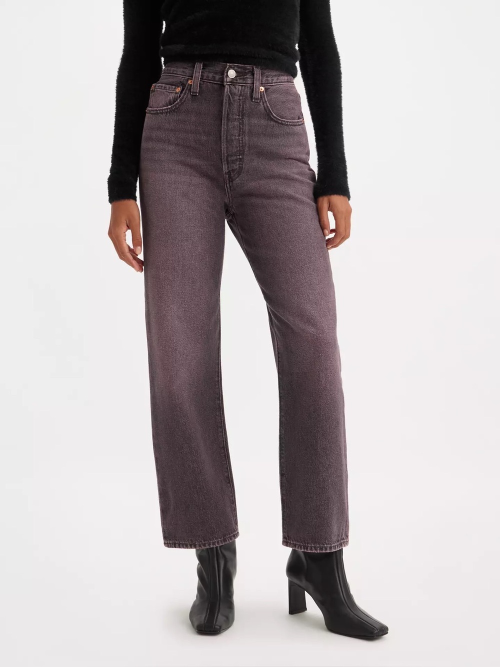 Levi’s Women’s Premium Ribcage Straight Ankle Jeans Purple Denim - Size 27 x 31